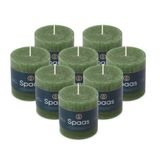Spaas 8x Rustieke Pillarkaars 70/70 mm 25u, Donkergroen