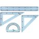 Maped Schoolregels - Study Unbreakable - 4-delige maxi-set - 1 liniaal 30 cm, 1 tekendek 21 cm, 1 geodriehoek 21 cm en 1 gradenboog 180° - transparant design