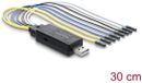 Delock UART Converter USB 2.0 to TTL 3.3 V / TTL 5 V pin header with connection cable 30 cm