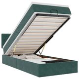 VidaXL Bed poef met matras en LED's 80x200cm fluweel donkergroen