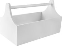 Creative Deco Houten Gereedschapskist met Handvat | Afmetingen 34 x 18 x 20,5 cm Wit