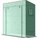 Serre murale 196x77x197/178cm avec porte enroulable, bâche PE renforcée et 2 fenêtres