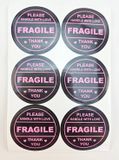 Merkloos / Sans marque BamBella Breekbaar sticker 30 stuks roze etiketten fragile beschermd verzenden