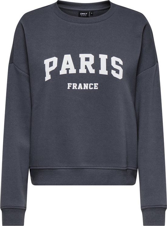 Only Trui Onlsweat Life L/s Crew O.size State 15254183 India Ink/paris France Dames Maat - M