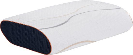 M line Pillow You Oranje Traagschuim Hoofdkussen - Ergonomisch - Zijslapers - Zacht - Wit/Oranje