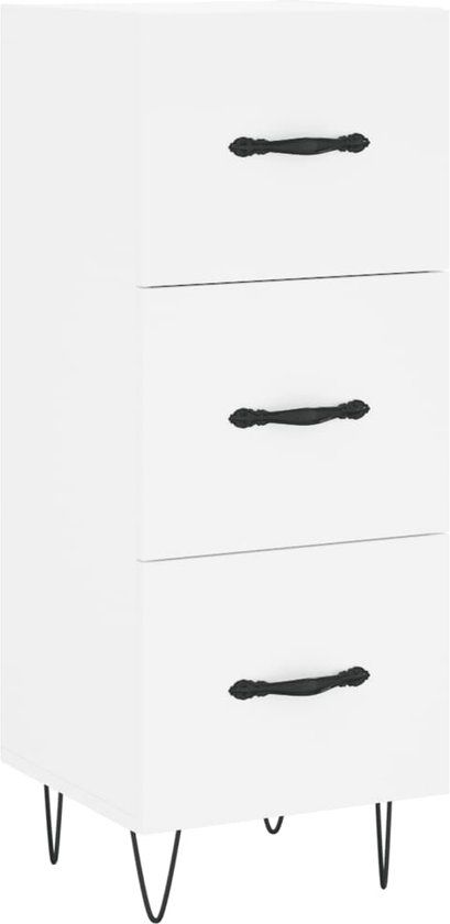 vidaXL Dressoir - Wit - 34,5x34x90 cm - Hout