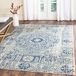 SAFAVIEH Evoke Collection Evoke Vloerkleed voor woonkamer, eetkamer, slaapkamer, laagpolig, ivoor en blauw, 91 x 152 cm