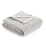 Todocama - Extra zachte katoenen deken met strependesign, multifunctionele sprei voor bank, bed, decoratieve overtrek en halsdoek (donkergrijs, 230 x 240 cm)