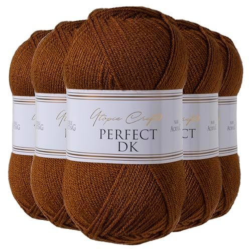 Utopia Crafts DK Double Knitting Yarn, 5 x 100g - Russet
