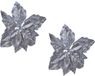 Kerstster Kerstboomversiering - 2 stuks - 23 cm - Zilver Glitter - Op Clip