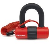 RADIKAL RK72 diefstalslot voor motorfiets, mini-U, 14 mm, dubbele functie, voor schijf of ketting