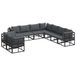 vidaXL - Banc de jardin - Ensemble - 4 places assises - Noir - Aluminium