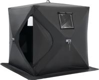 VEVOR Draagbare ijstent, 1,5 x 1,5 x 1,65 m, pop-up tent voor 1 of 2 personen, waterdichte Oxford-ijsemmer met anker, touwen, draagtas, zwart