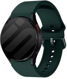 Strap-it siliconen bandje met gesp geschikt voor Samsung Galaxy Watch 7 (40 & 44mm) / Galaxy Watch 6 (Classic) / Galaxy Watch 5 (Pro) / Galaxy Watch 4 (Classic) / Galaxy Watch FE - donkergroen