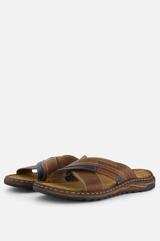 Outfielder Slippers Cognac bruin Leer - Maat 46