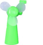 Merkloos Mini ventilator/handventilator - 11 cm - Groen