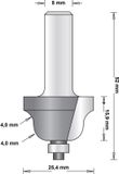 Hikoki Accessoires Hitachi 8 mm profielfrees romeinse ogieffrees met onderlager