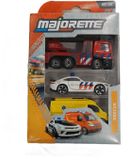 Majorette SOS Speelgoedvoertuigen Set - Brandweer, Politie, Ambulance - 7,5cm