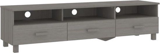 vidaXL Tv-meubel HAMAR 158x40x40 cm massief grenenhout lichtgrijs