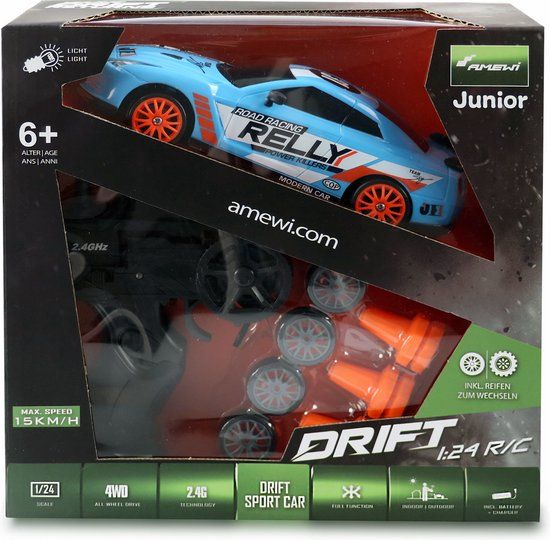 Amewi RC Nissan GTR Drift Car 1:24 - Multicolor