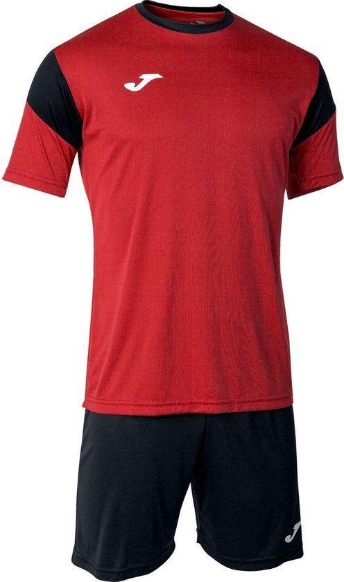Joma Phoenix Voetbalset Korte Mouw Heren - Rood / Zwart - Maat XL
