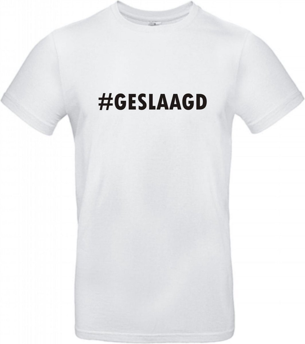 B&C Geslaagd cadeau - T-shirt #GESLAAGD - XL - Wit