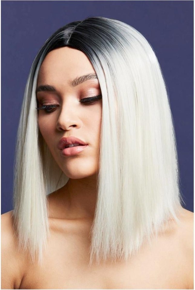 Fever London Pruik Kylie Two Toned Blend Ice Blonde Wit