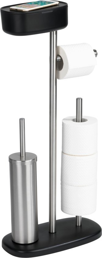 WENKO RVS 5 in 1 toiletset inclucief opbergbox zwart