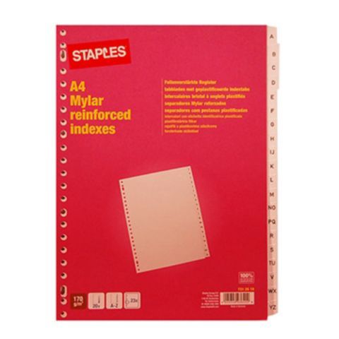 Staples Voorbedrukt Tabblad A4 23-rings 20-delig