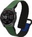kwmobile sporthorloge band geschikt voor Garmin Fenix 8 43mm / Fenix 7S / 7S Pro / Instinct 2S bandje - Smartwatch of activity tracker polsband - Met magneetsluiting - In donkergroen / zwart