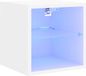 vidaXL Meuble TV avec éclairage LED, 30 x 28,5 x 30 cm, blanc
