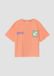 s.Oliver T-shirt Korte mouw Ronde hals Katoen Jersey Aansluitend Logo Zachtroze Kinderen
