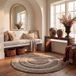 Safavieh Willow Shag Collection SG451-1128 tapijt, crèmekleurig/donkerbruin modern 5' Diameter Beige/Beige