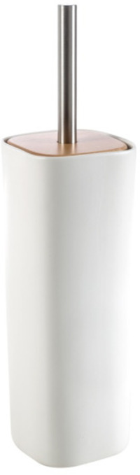 Nemo Stock Natural Pura toiletborstelgarnituur vrijstaand 380 x 100 x 100 mm materiaal porseleinhout wit CP909/PL/M16