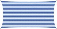 vidaXL Voile d'ombrage rectangulaire 2,5 x 5 m HDPE bleu et blanc
