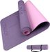 Tapis de yoga écologique avec lignes d'alignement, antidérapant, extra épais, adapté au Pilates et au fitness