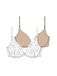 Dorina Angie Push-up-beha met diepe hals, kant en microvezel, met beugels, verstelbare bandjes, afneembare bekleding, zwart en beige, 2-delige set, zwart/beige, 80B
