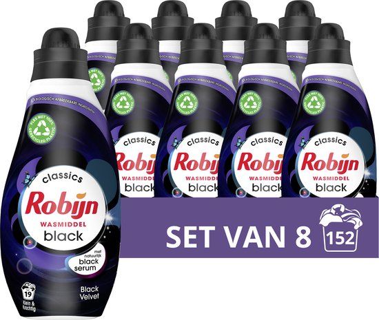 Robijn Klein & Krachtig Black Velvet Vloeibaar Wasmiddel - 152 Wasbeurten - Voordeelverpakking