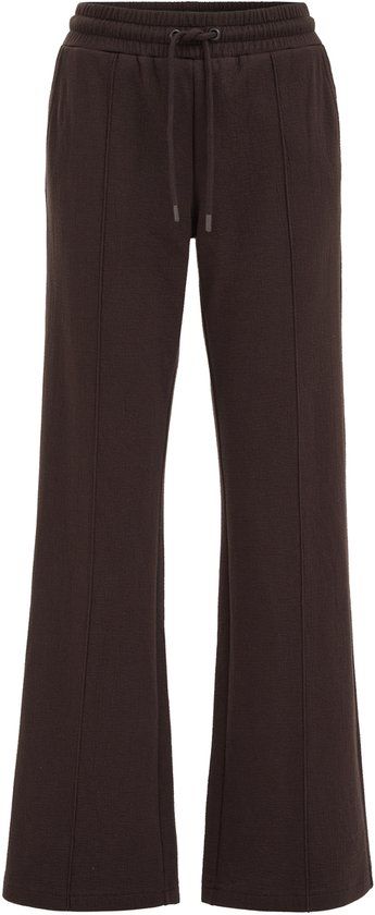 WE Fashion Dames jersey regular fit joggingbroek met structuur - Dark brown - XL
