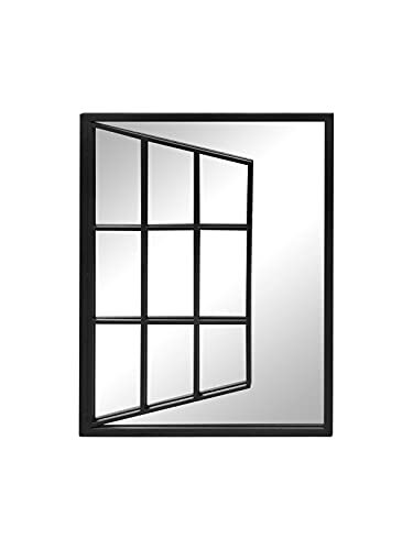 Aspect Open venster tuin spiegel, metalen venster spiegel, zwart