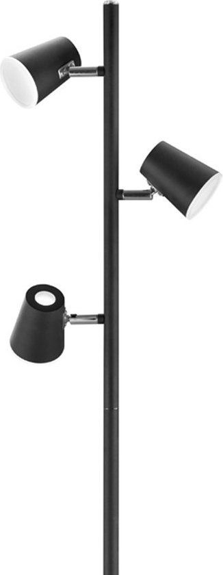 TRIO NARCOS - Vloerlamp - Mat zwart - 3-lichts - LED - Dimbaar - Met leesarm