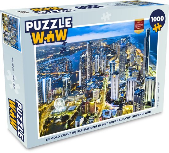 MuchoWow Puzzel De Gold Coast bij schemering in het Australische Queensland - Legpuzzel - Puzzel 1000 stukjes volwassenen - Sinterklaas cadeautjes - Sinterklaas voor grote kinderen