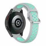 By Qubix Qubix - Geschikt voor Garmin Venu / Sq / Sq2 / 2 plus - Siliconen sportbandje met gesp - Grijs + turquoise - Smartwatch bandje 20mm