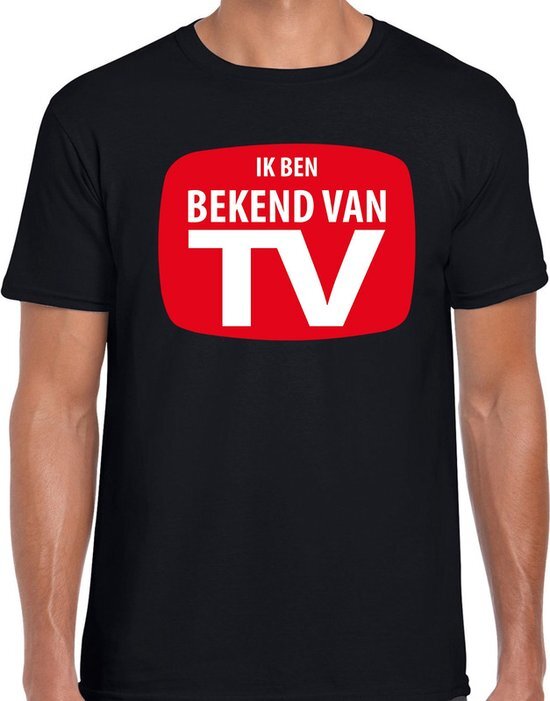 Bellatio Decorations Bekend van TV fun tekst t-shirt zwart voor heren L