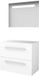Basic Line Economic 46 Badkamermeubelset - 80 x 46 cm - Met Grepen - 2 Lades - Wastafelblad - Spiegel met LED Verlichting - Ice White