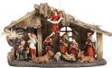 BRUBAKER Kerststal - 32 cm kerststalset met 11 handbeschilderde figuren - kerstfiguur kribbe van hars - tafeldecoratie Kerstmis - kerstdecoratie sculptuur