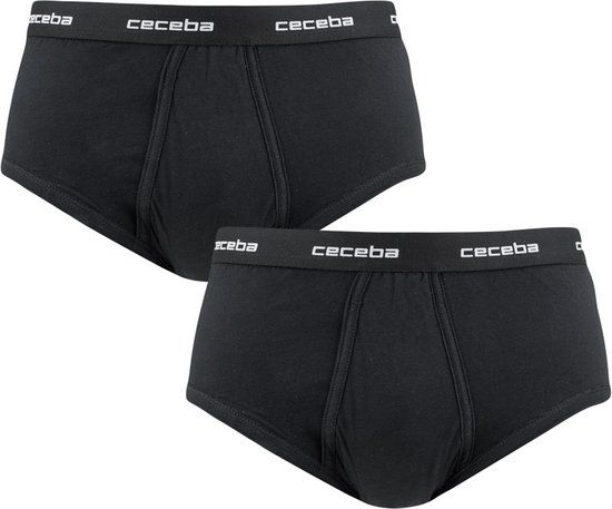 CECEBA New Classics Men's Briefs with Fly - 2-Pack - Black