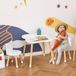 Table et chaises pour enfants, design scandinave, motif ours, pin, MDF blanc