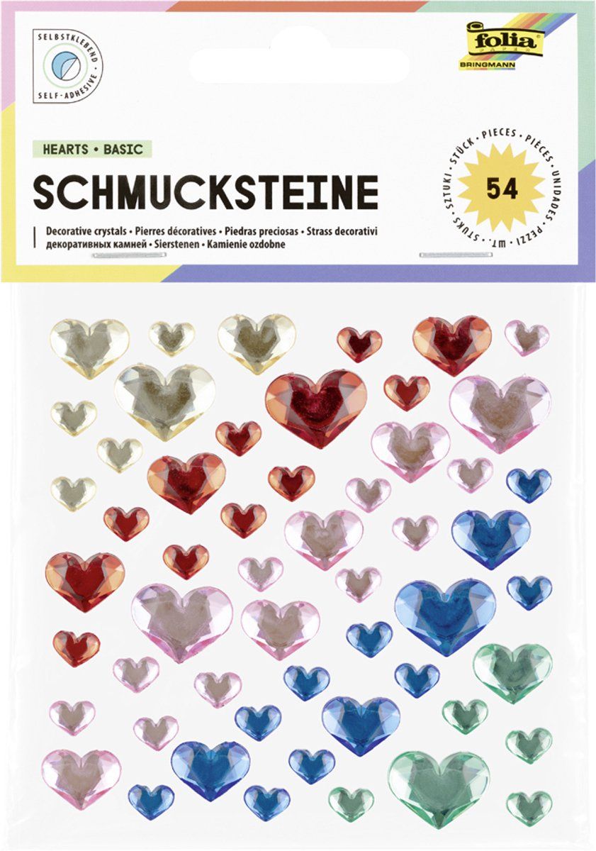 folia HEARTS PASTEL edelsteentjes