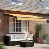 Maison Exclusive - Parasol électrique avec éclairage LED et capteur, 4 x 3,5 mètres, couleur : sable